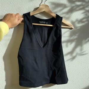 Abercrombie & Fitch Black Ribbed V-Neck Camisole